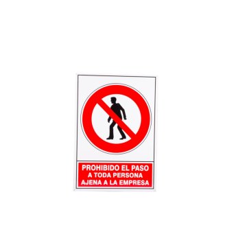 SEÑAL MOD. 414 ALUM. 490X345MM "PROHIBIDO PASO PERSONA AJENA"