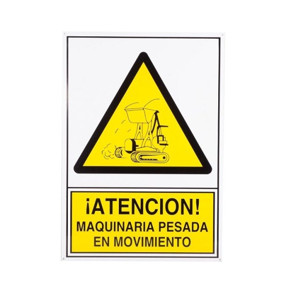 SEÑAL ALUM. 490X345MM "ATENCION MAQUINA PESADA"