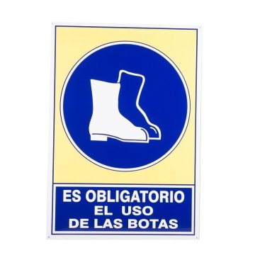 SEÑAL ALUM. 490X345MM "OBLIGATORIO USO BOTAS"