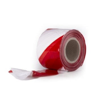 CINTA SEÑALIZACION BLANCO ROJO 7CMX200M
