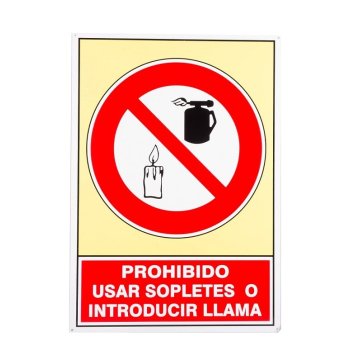 SEÑAL "PROHIBIDO USAR SOPLETE O LLAMA"