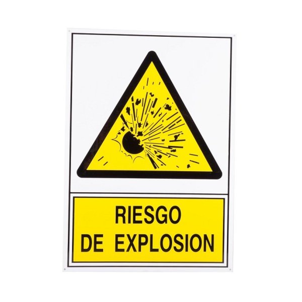 SEÑAL ALUM. 490X345MM "RIESGO DE EXPLOSION"