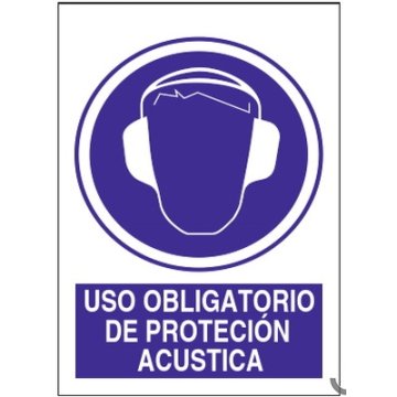 SEÑAL SO-803 PE 21X29 CM "USO OBLIGATORIO DE PROTECCION ACUSTICA"