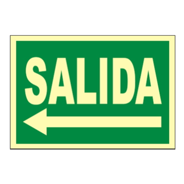 SEÑAL EV-093 A4 CLASE B FOTOLUM. PVC "SALIDA FLECHA IZQUIERDA"